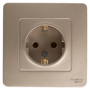 Розетка встраиваемая Systeme Electric Blanca с заземлением без шторок 16 А цвет титановый 84500084 STLM-2113027