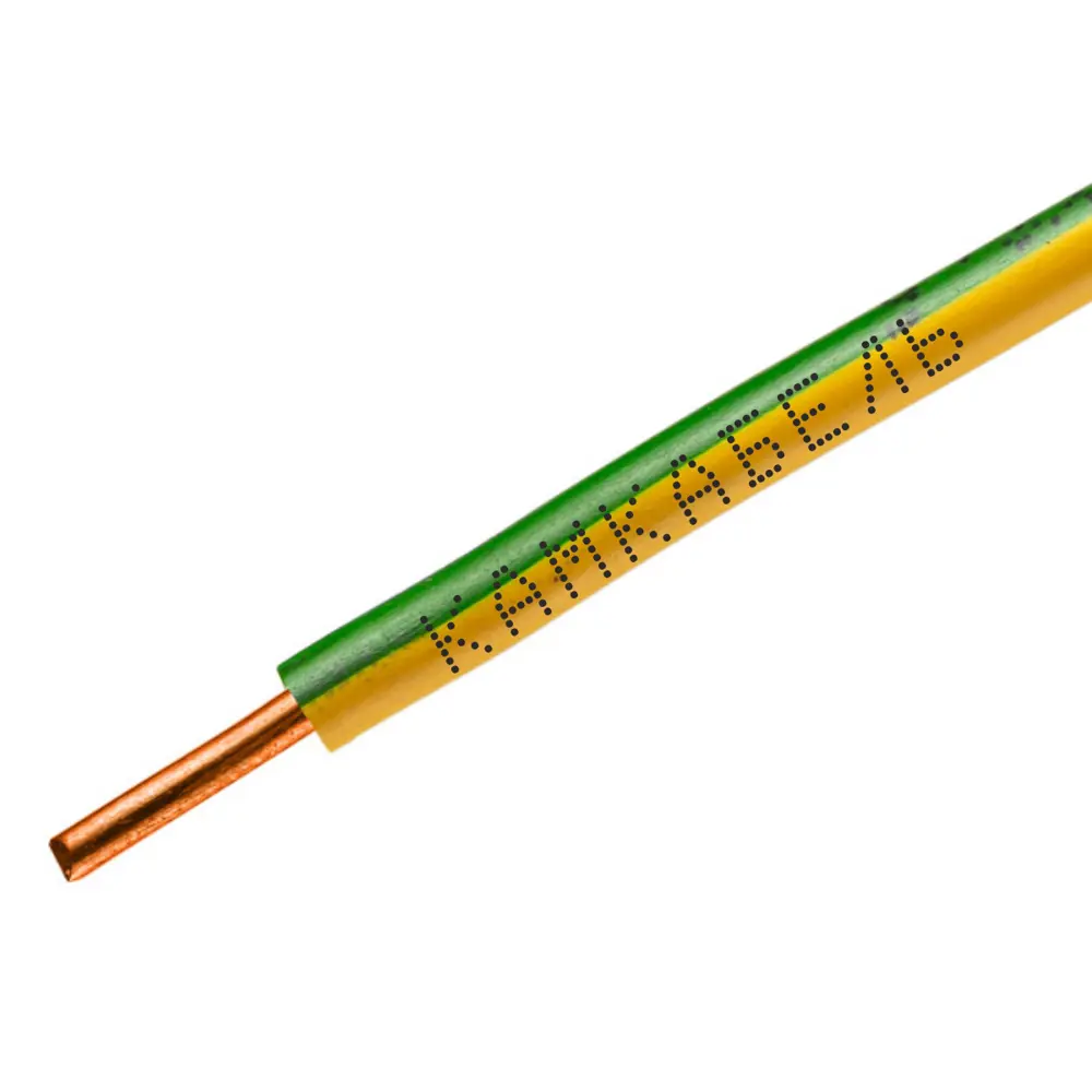 Провод Камкабель ПУВНГ(А)-LS 1x6 цвет зелено-желтый 200 м на отрез STLM-2029895 - Вид №1