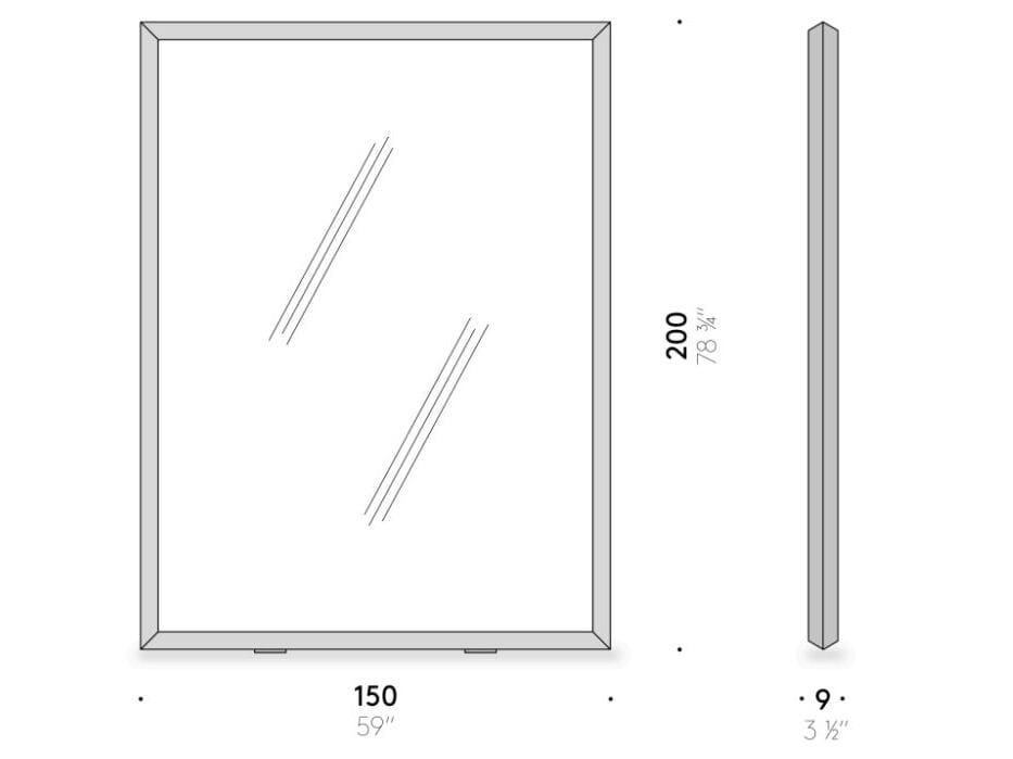 Прямоугольное напольное зеркало из ясеня с рамкой DE PADOVA Rokumaru ARCH-00070237 - Вид №2