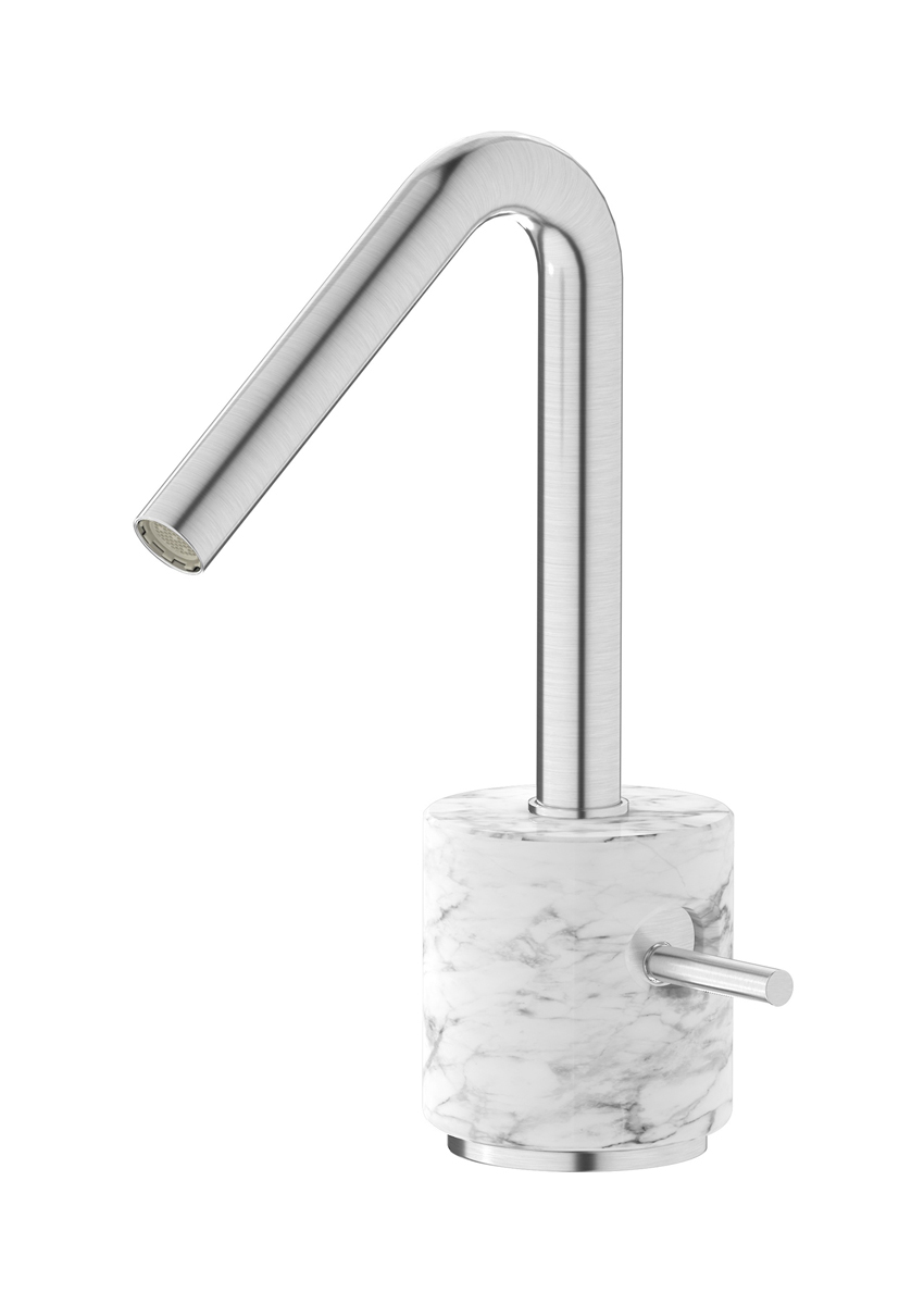 Смеситель для раковины на 1 отверстие в комплекте с донным клапаном WE ARE IB mr200ss_1 Brushed Nickel Marmo