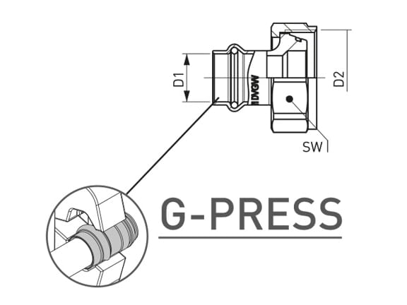 Пресс-фитинг TECO G6 ARCH-00144479 - Вид №2