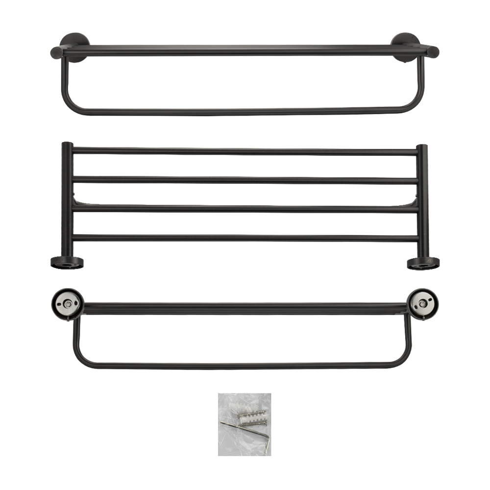 GFmark - Полка для полотенца с опорой большая, ГРАФИТ, код: 78142  - Вид №3