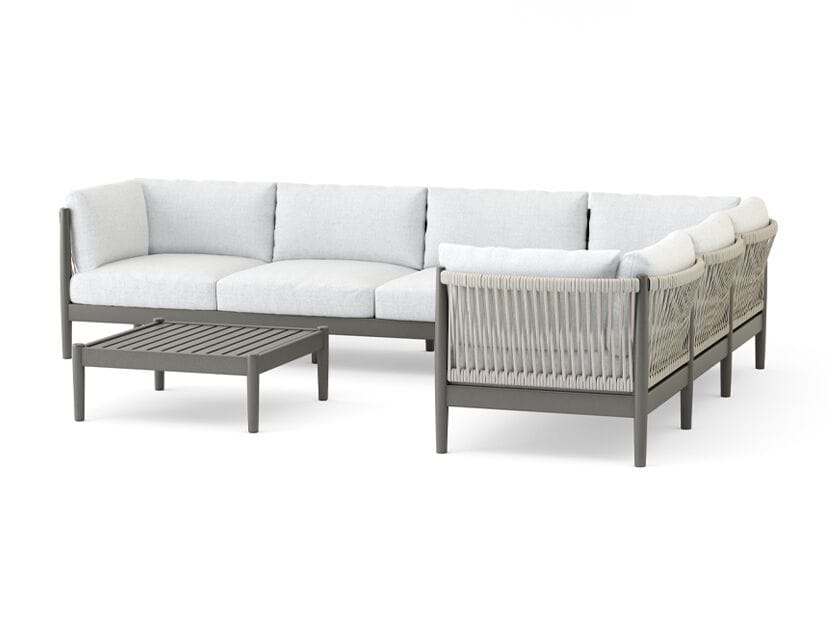 Секционный садовый диван из алюминия с порошковым покрытием и тканью Walters Georgica Aluminium ARCH-00145067 - Вид №2