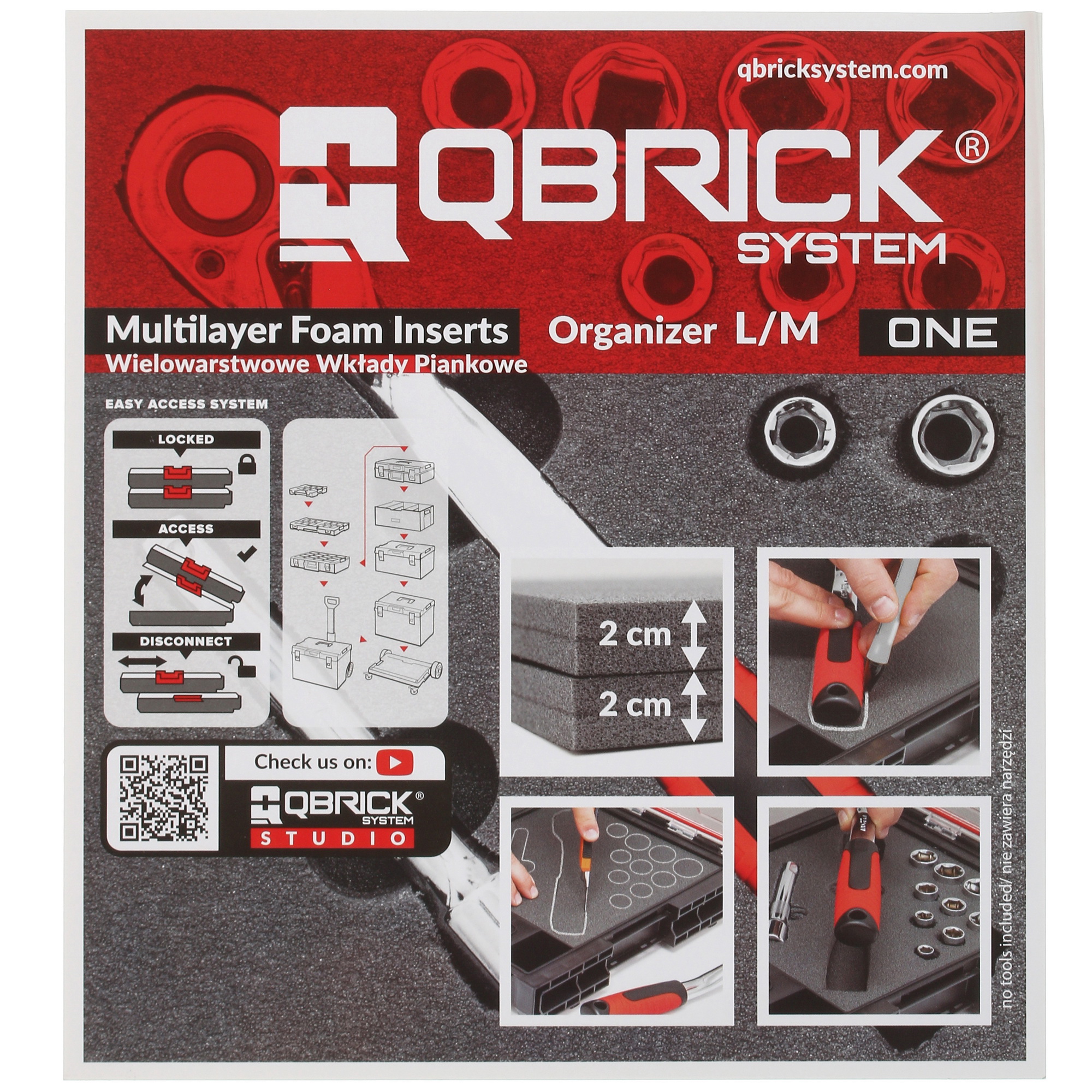 Органайзер для инструмента и принадлежностей Qbrick System ONE Organizer L Multilayer Foam Inserts 9992721 STDN-0114718 - Вид №7