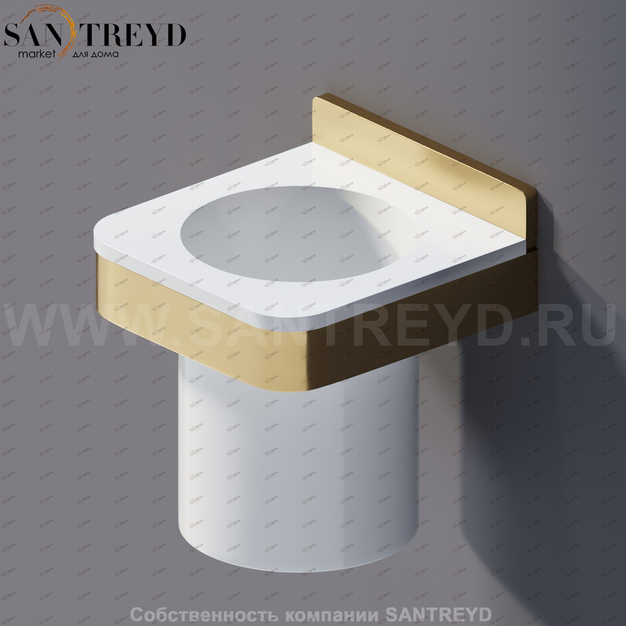 Agape MEMORY Держатель для зубных щеток с полкой белый в бронзовом каркасе AMEM853.NRZ AMEM853NRZ