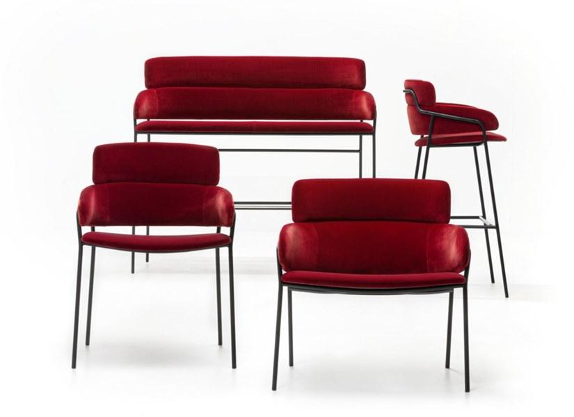 arrmet Табурет высокий обитый тканью с подлокотниками Strike sun-id-1477987 - Вид №1