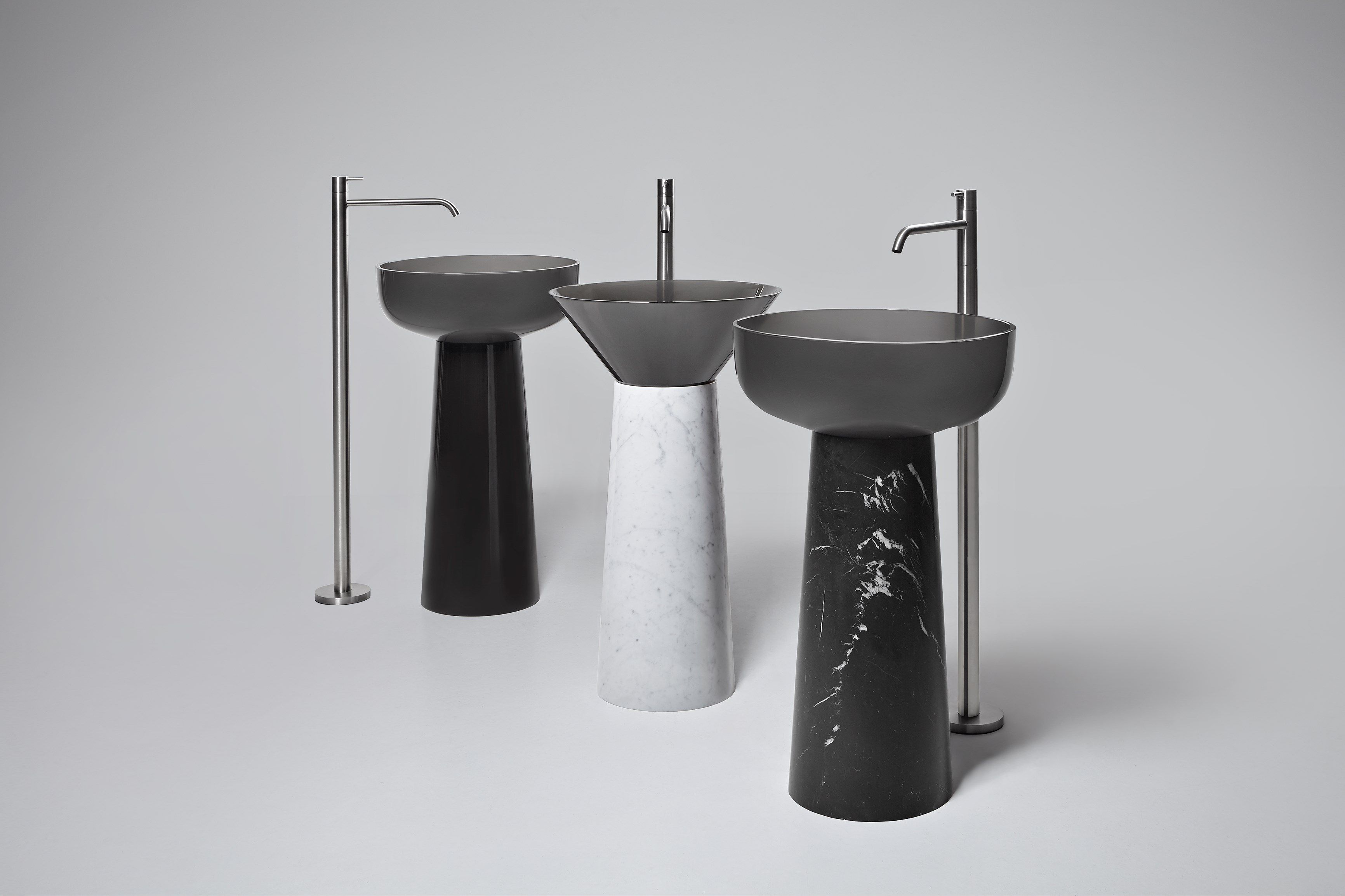 Каррарский мрамор отдельно стоящий круглый умывальник Antoniolupi ALBUME11 + ALBUME21 ARCH-00060600 - Вид №9