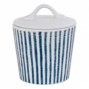 Сахарница фарфоровый белый с синими полосками "Бриз" EASY LIFE БРИЗ 00-3947049 Белый;синий