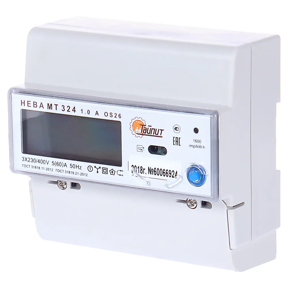 Счётчик электроэнергии Нева МТ 324 AOS26 5(60)А, трёхфазный STLM-2176355