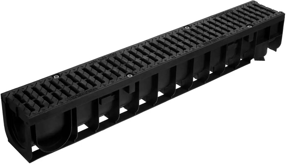 GIDROLICA Пластиковый дренажный канал с полиамидной решеткой 1000х145х150 мм 14546320