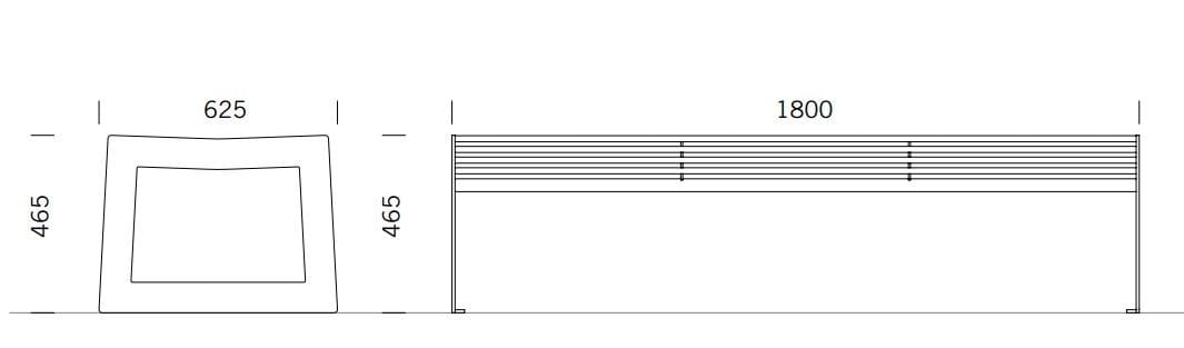 Скамья из нержавеющей стали без спинки BENKERT BANKE Siardo ARCH-00109010 - Вид №3
