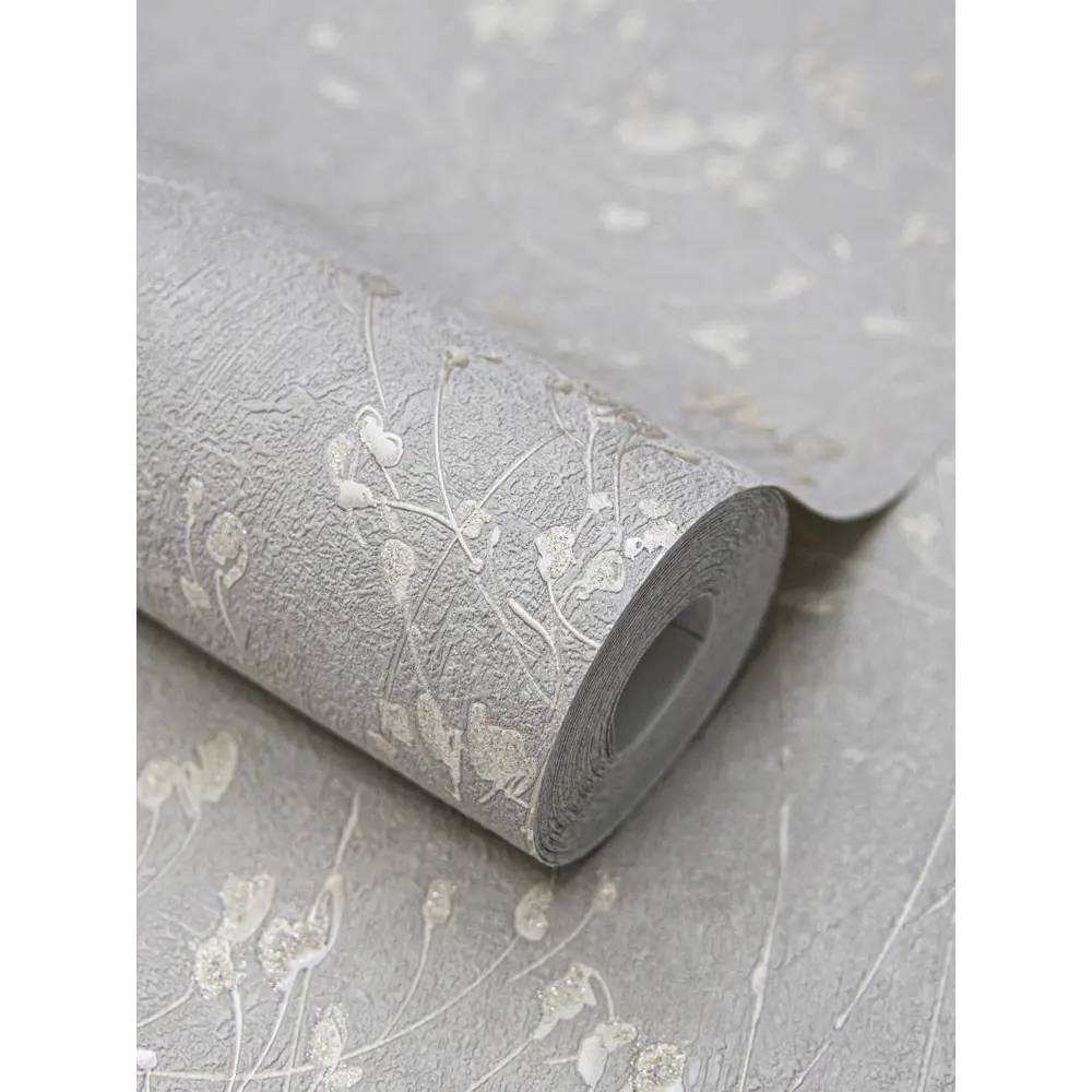 WALLSECRET Divina - Флизелиновые обои серые с цветочным узором 89395587 STLM-1576761 - Вид №2