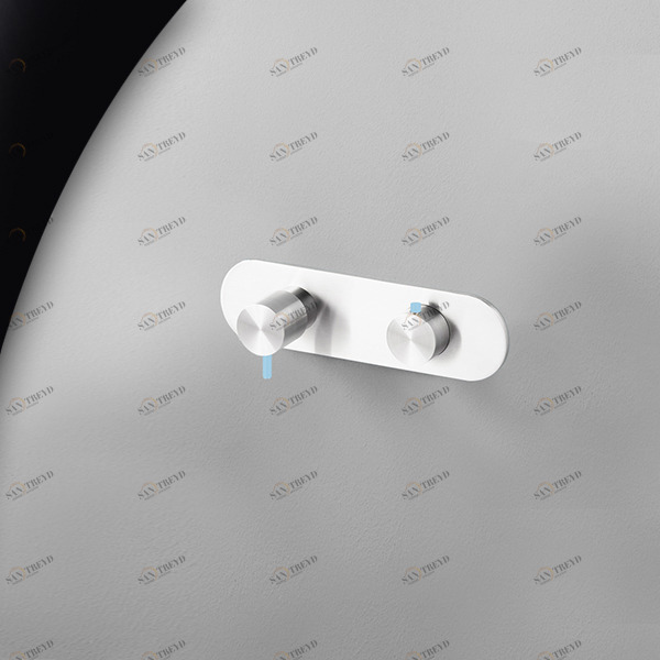 Термостат для душа глянцевая сталь с голубой ручкой Toki Radomonte TKI53LCIL27