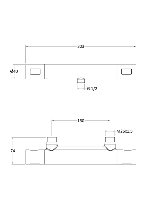 1381740 Смеситель Для Душа Round 160Cc Хром Hafa  Хромированный  - Вид №1