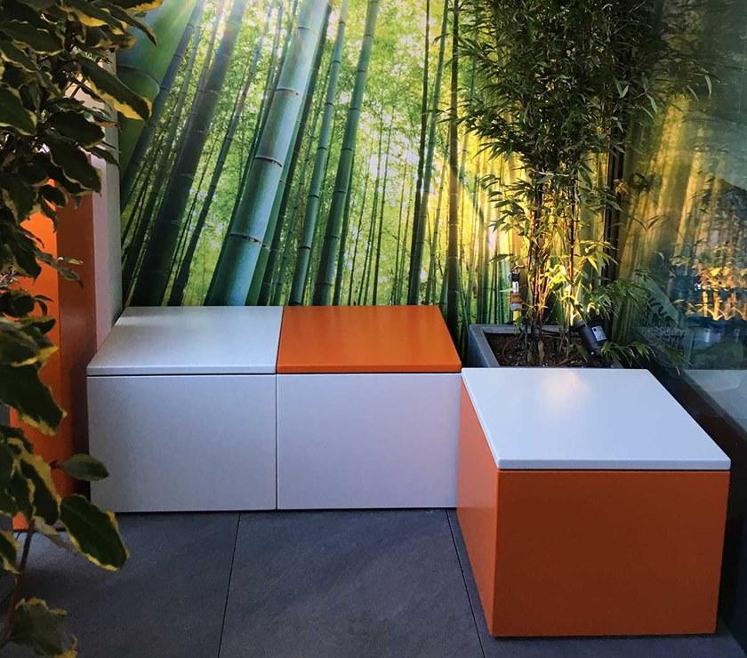 IMAGE'IN Скамья из фибробетона и алюминия с контейнером sun-id-1380321 - Вид №7