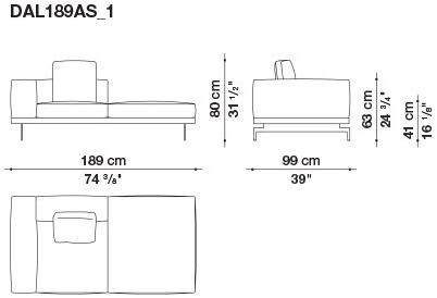 B&B Italia 3-х местный тканевый диван с шезлонгом Dock sun-id-1355318 - Вид №157