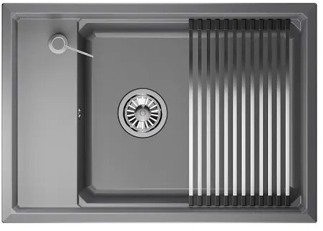 KS-7305, АЛЮМИНИУМ, кухонная мойка, кварц