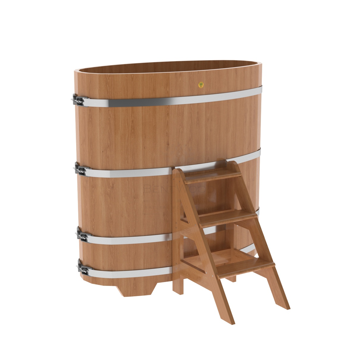 1269 Купель овальная из дуба 0,69х1,31х1,4 натуральная Alyarus 