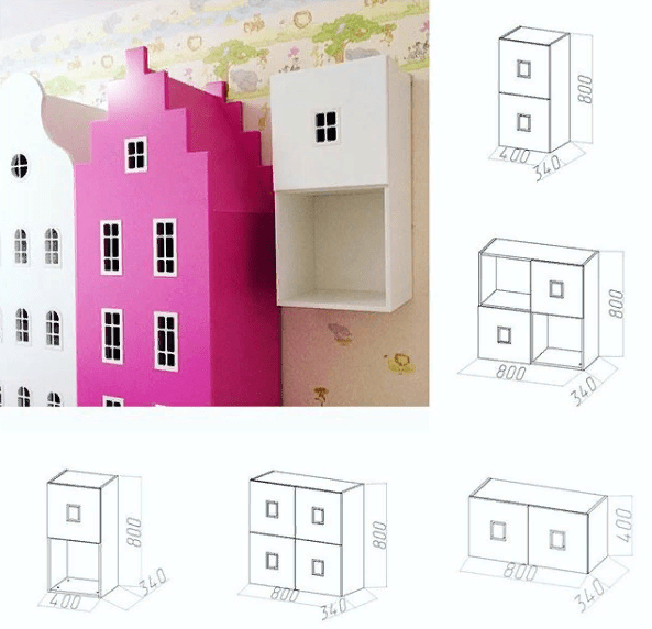 Полка детская квадратная "Амстердам-4" МАНДАРИН АМСТЕРДАМ 179509 Розовый Santreyd  - Вид №5