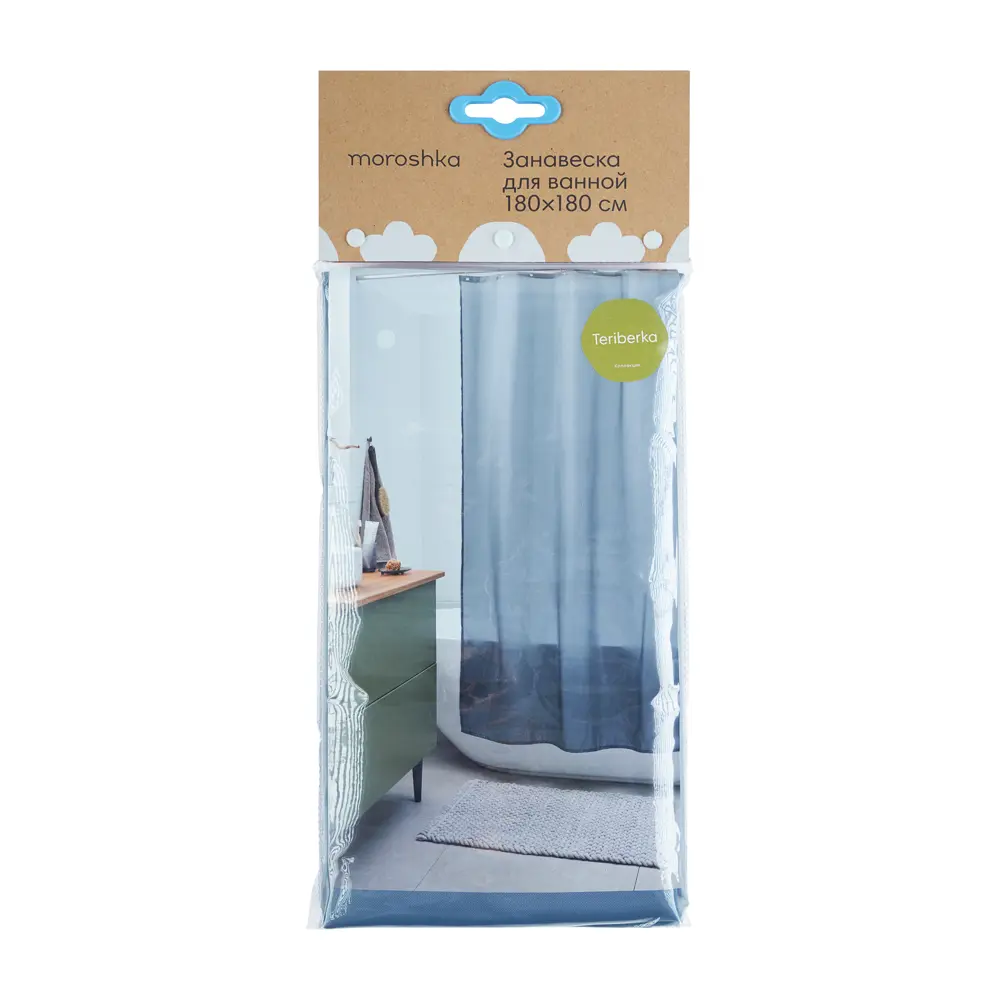Штора для ванной Moroshka Teriberka 977-301-01 180x180 см цвет голубой STLM-2139405 - Вид №4