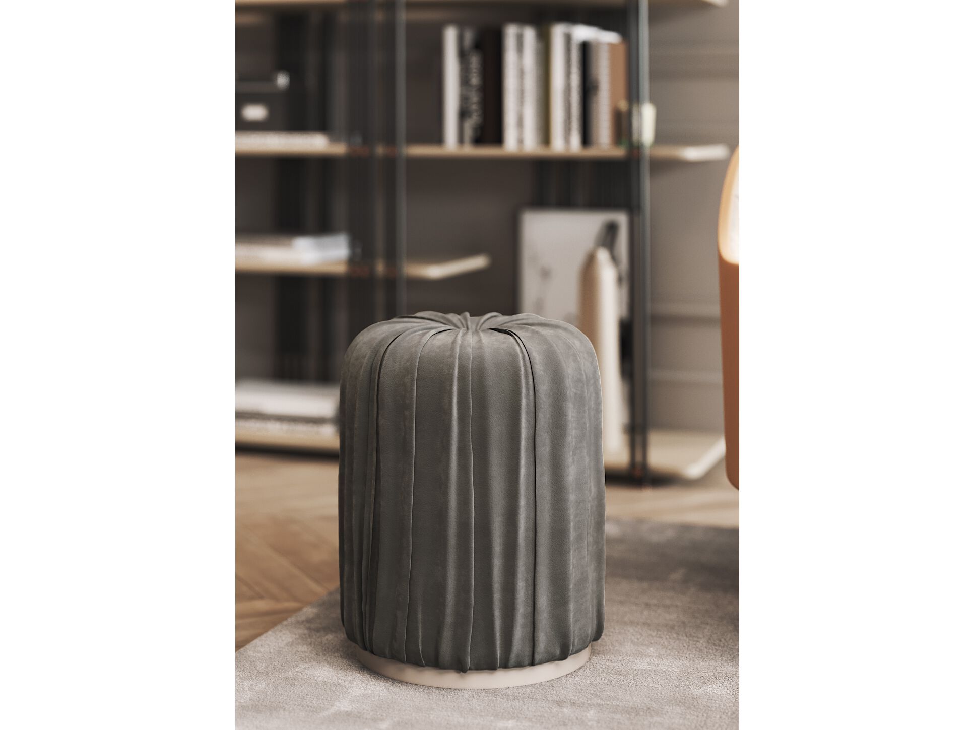 Круглый пуф из ткани PRADDY Natur ARCH-00108493 - Вид №3