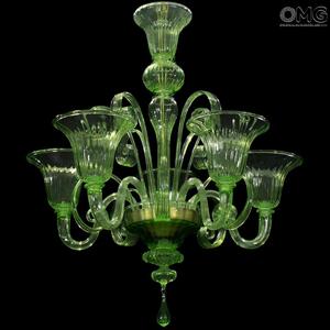 2566 ORIGINALMURANOGLASS Люстра Фоскари зелёная - Пастораль - муранское стекло OMG  см