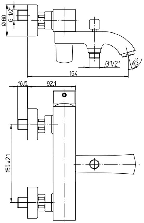 Paini Lady 89CR111 смеситель для ванны - Вид №1