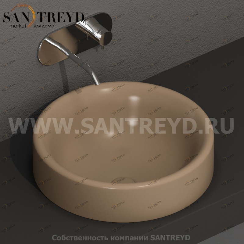 355781 Накладная раковина на столешницу  круглая Kerasan Nolita