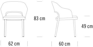 Thonet Кресло с подлокотниками, обитыми кожей или тканью 520 520 pf  - Вид №5
