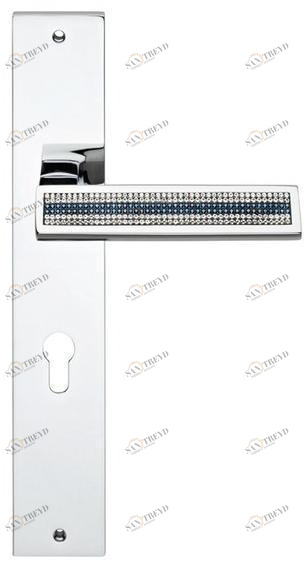 LINEA CALI' Ручка из хромированной латуни с кристаллами Swarovski® на пластине Riflesso mesh sun-id-1405085