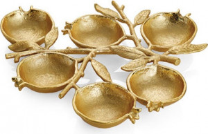 10583989 Michael Aram Менажница шестисекционная Michael Aram Гранат 30см, сталь нержавеющая Сталь нержавеющая