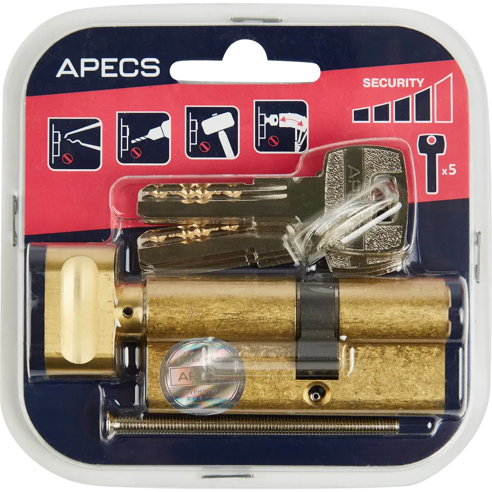 Цилиндровый механизм Apecs Pro LM-70 с защитой от взлома, золотистый 84168039 SM STLM-0046655 - Вид №3