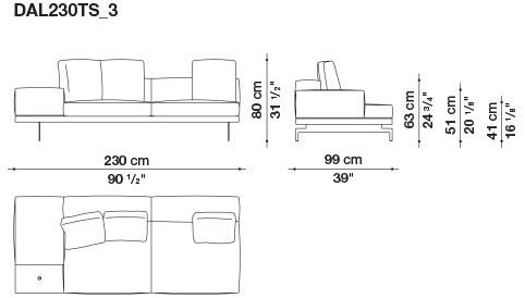 B&B Italia 3-х местный тканевый диван с шезлонгом Dock sun-id-1355318 - Вид №171