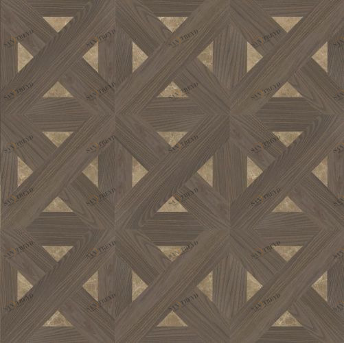 Художественный паркет Da Vinci Щитовой Со Вставкой Камня 26-009 Дуб (Гладкая) 500х500 мм 26010009