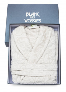 RO_PR_P_M Халат велюр Princess М серый хлопок 420 гр/м2 Blanc des Vosges