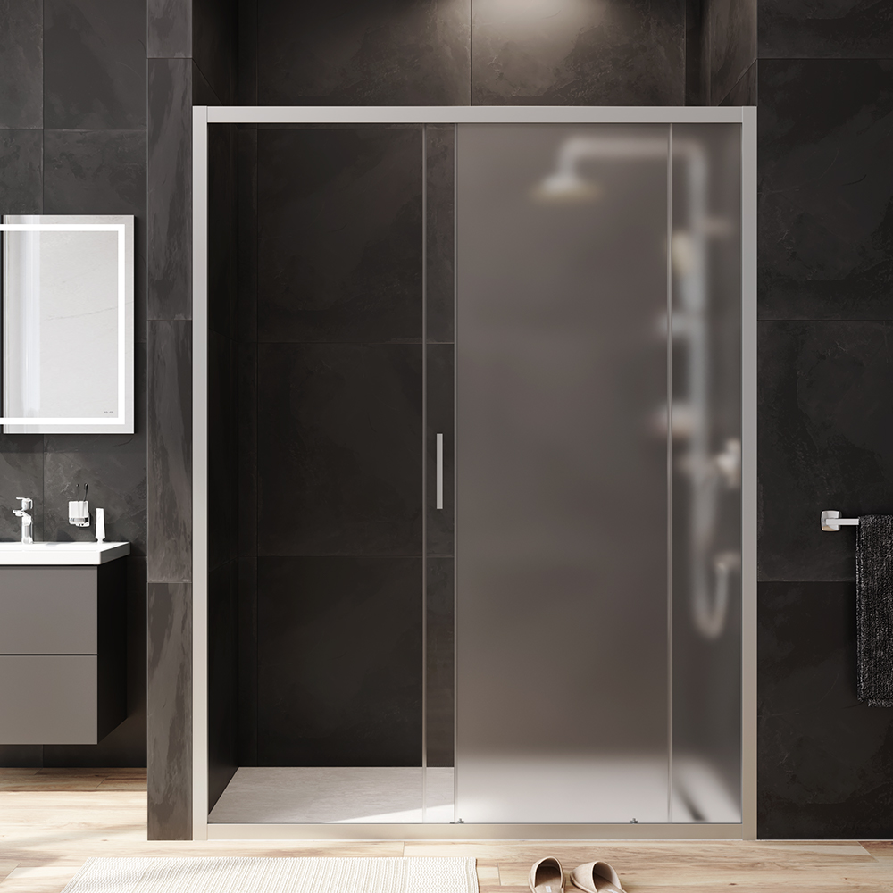 W90G-150-1-195MM Solo Дверь душевая 150х195 стекло матовое профиль матовый хром AM.PM Gem - Вид №2