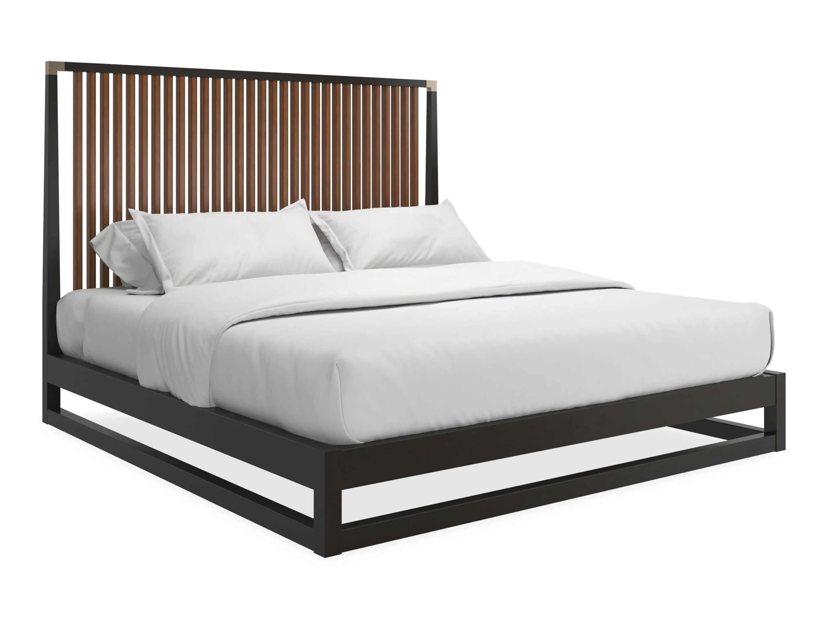 Деревянная кровать размера "king-size" с высоким изголовьем Caracole PINSTRIPE SLATTED ARCH-00128344 - Вид №2