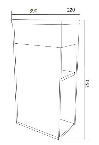 У85925 Тумба с раковиной Laura 40П 1д. Белый глянец 1 Marka Laura - Вид №6