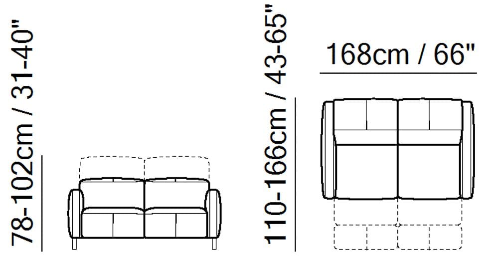 2-местный диван с откидной спинкой Natuzzi Italia Sophy ARCH-00026750 - Вид №2