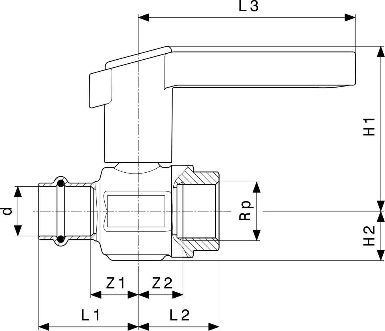 587 208 1) Модель 2270.4 Трубопроводные системы  Sanpress  Системные шаровые краны Santreyd  - Вид №4