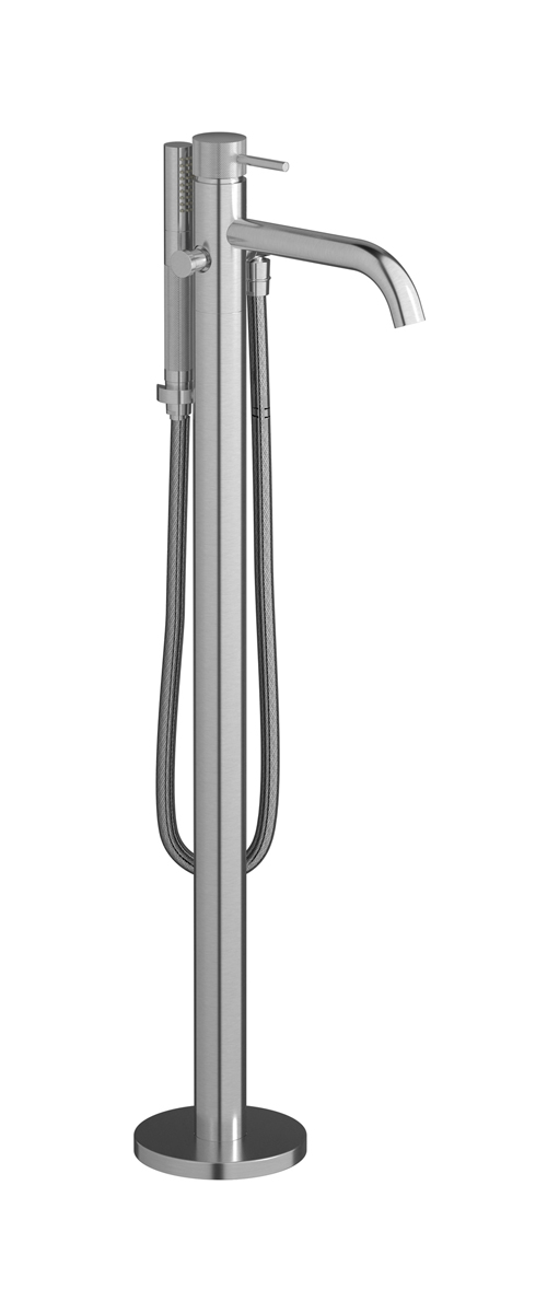 Напольный смесиель для ванны с встроенным душем. WE ARE IB id399ss Brushed Nickel Industria