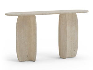 Овальная консоль из травертина