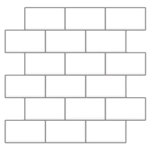 Наклейка декоративная 3D мозаика Белый кирпич 25x25 см