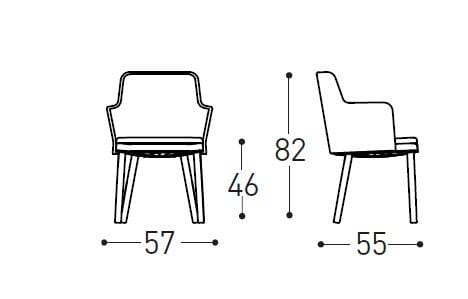 Мягкий тканевый стул с подлокотниками Varaschin EMMA ARCH-00128832 - Вид №4