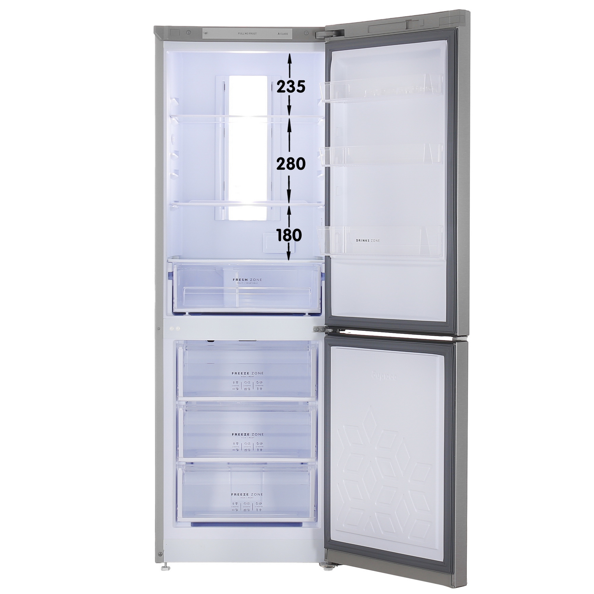 9066254 Холодильник с морозильником   Бирюса C920NF серебристый STDN-0081074 - Вид №1