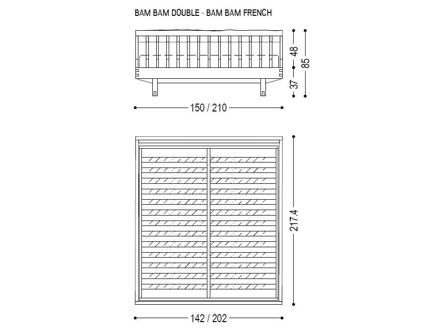 Двуспальная кровать из массива дерева Riva 1920 BAM BAM ARCH-00114676 - Вид №3