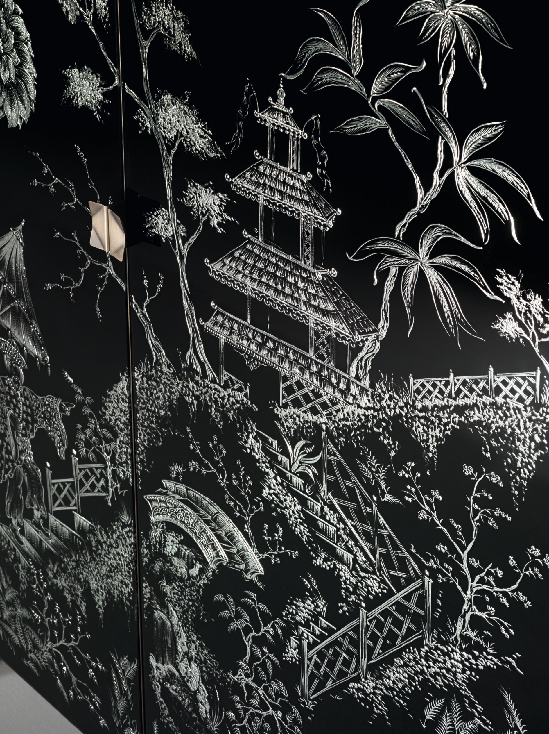 Шкаф из дерева и стекла со встроенным освещением с распашными дверями ARTE VENEZIANA MARCO POLO ARCH-00079226 - Вид №3