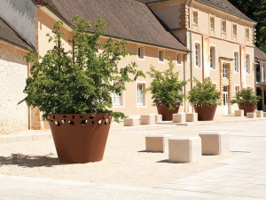 Круглый стальной плантатор Corten™