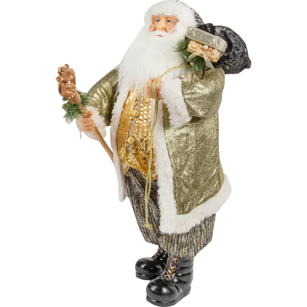 Фигурка декоративная «Дед Мороз с посохом», 80 см, пластик, цвет золотой RELANCE STLM-2103022 - Вид №1