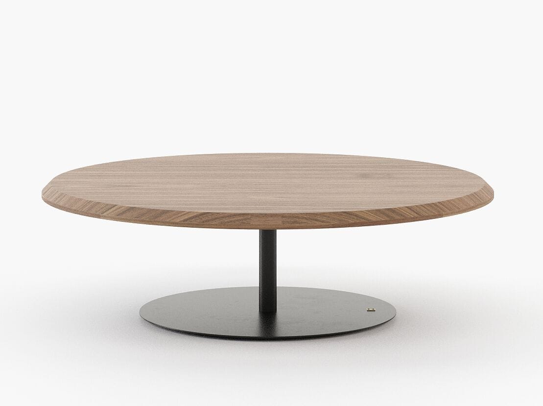 Деревянный круглый низкий журнальный столик Laskasas Origin ARCH-00019930